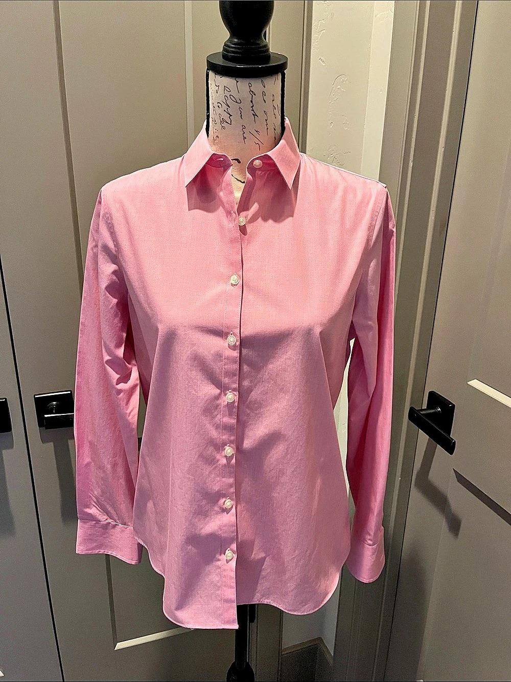 Lands' End No-Iron Supima Cotton Blouse–Bright Pink–Size 6